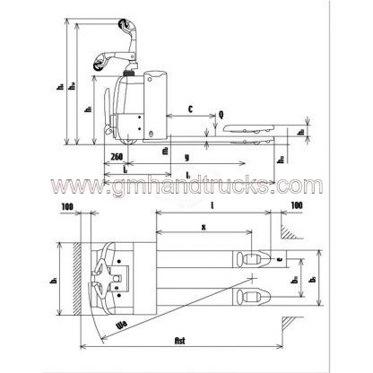 Specifiche transpallet semovente portata 2000 kg