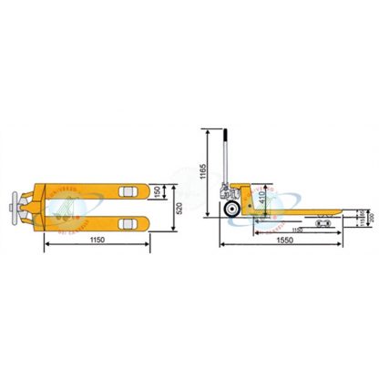 Transpallet zincato misure